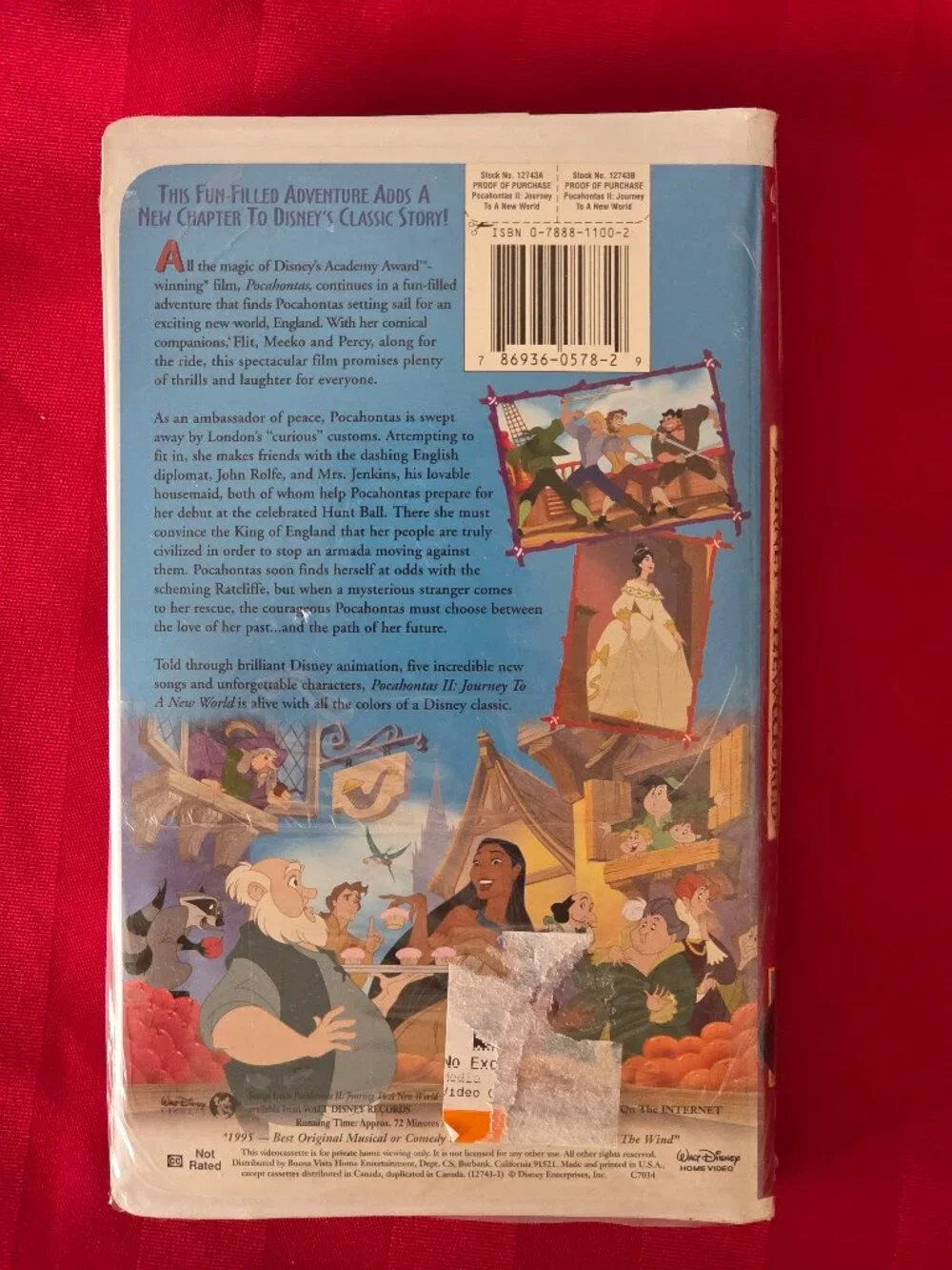 1998 DISNEY'S, POCHAHONTAS II, JOURNEY TO A NEW WORLD VHS, STILL SEALED!!! - Picture 2 of 2